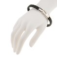 thumbnail image 3 of Men Boy Leather Braided Wristband Bracelet Stainless Steel Bangle Wrap Black as described, 3 of 8