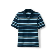 Lands' End Men's Short Sleeve Mesh Stripe Polo Shirt