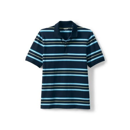 Lands' End Men's Short Sleeve Mesh Stripe Polo Shirt