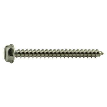 #10 x 2" 18-8 Stainless Steel Slotted Hex Washer Head Sheet Metal Screws SMSHSS-313