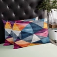 thumbnail image 4 of Colorful Shabby Rhombus Throw Pillow Cover 24 x 36 Inch Decorative Pillow Cover Vintage Abstract Art Lumbar Pillowcase Seasonal Rectangle Cushion Case for Couch Sofa Bed Living Room, 4 of 7