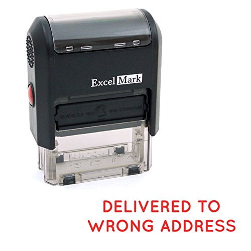 DELIVERED TO WRONG ADDRESS Self Inking Rubber Stamp Red Ink