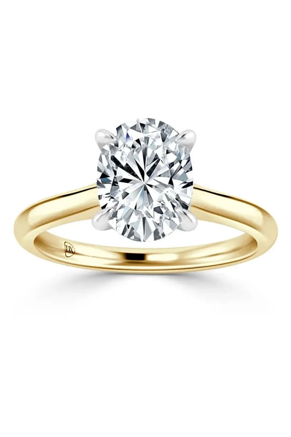 2 Carat IGI Certified Oval Shape Lab Grown Diamond Engagement Ring | 14K Yellow Gold | Solitaire Lab Diamond Ring | FG - VS1- VS2