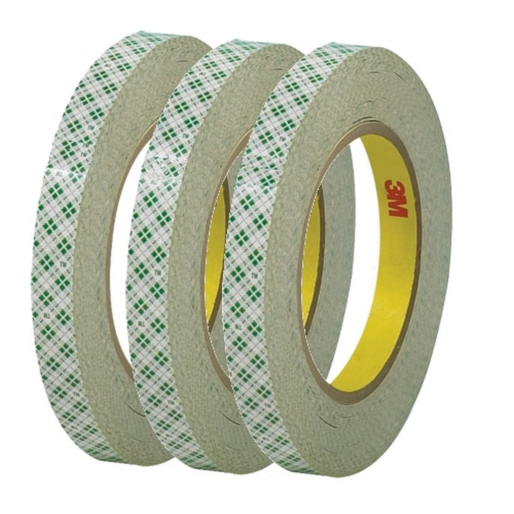 3M 410M Double Sided Masking Tape 1/2" X 36 Yard Roll (3 Pack)