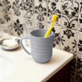 thumbnail image 7 of Naittoop 2pcs Striped Household Drinking Cup Mouthwash Tumbler with Handle Plastic Bathroom Rinsing Jug Food Grade Brushing Cup for Sink Vanity Travel Gray, 7 of 7