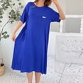 thumbnail image 6 of Taqqpue Cotton Nightgown for Women Solid Color Long Sleepshirts Short Sleeve Full Length Nightshirt Casual Loungewear for Women, 6 of 10