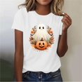 thumbnail image 5 of ClodeEU Women's Halloween Cute Printed T Shirt, Short Sleeved Round Neck Top ,Women's Plus XL, 5 of 6