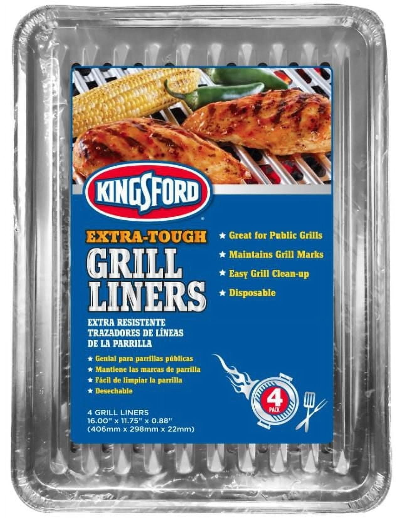 Kingsford - Heavy Duty Grill Liners 16"x11.75" 4ct