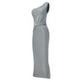 thumbnail image 6 of Lovskoo Wedding Guest Dresses for Women Evening Gown One-Shoulder Bright Silk Elegant Dress Plus-Size Solid Color Cocktail Dresses 2023 Gray, 6 of 8