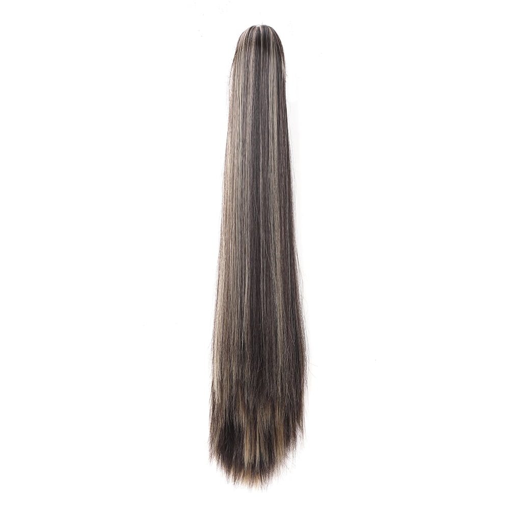 Claw Clip in Ponytail Extension 20 Inch Long Straight Synthetic Hair Extension for Women Girls