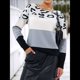 thumbnail image 2 of Suéter de Rayas con Estampado de Leopardo para Mujer, Cuello Redondo, Larga, Tejido con Bloques de Color Azul L, 2 of 3