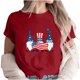 thumbnail image 1 of Camiseta de Cuello de la Tripulación de la Impresión Del Día de la Independencia de las Mujeres, Camiseta Casual Elegante para las Mujeres, 1 of 3