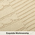 thumbnail image 3 of Ntbay 100% Cotton Cable Knit Throw, Super Soft Warm Knitted Blanket Home Decor, 51"x67", Khaki, 3 of 4