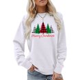 thumbnail image 1 of Camisas de Navidad para mujer, cuello redondo, patrón de árbol, fibra de poliéster suave, camiseta de manga larga para mujer, para fiesta, oficina, 1 of 5