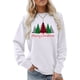 thumbnail image 1 of Camisas navideñas para mujer, cuello redondo, patrón de árbol, fibra de poliéster suave, camiseta de manga larga para mujer, para fiesta, oficina, blanco L, 1 of 5