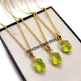 thumbnail image 2 of Peridot Pendant Necklace · 14K Gold Plated Necklace · August Birthstone Pendant · Birthday Necklace · Summer Jewelry · Gift For Her, 2 of 7