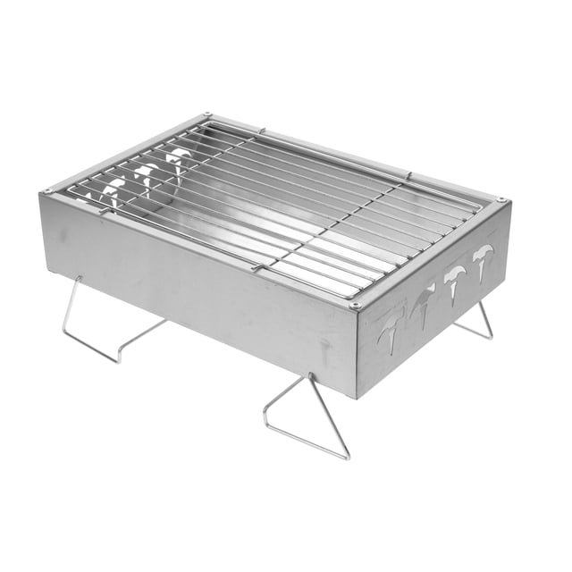 RUNROTOO Barbecue d'Extérieur en Acier Inoxydable, Gril Pliant, Style Compact, 1 Ensemble