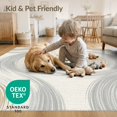 thumbnail image 4 of ODIKA 3'x5' Washable Area Rug Bathroom Ash Flowing Brushstroke Composition Entryway Bedrooms for Hallway, Laundry Room, Non-Slip, Flatweave, Easy Care, 4 of 7