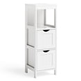 thumbnail image 1 of Costway Bathroom Floor Cabinet Storage Cabinet Side Organizer Rack w/ 2 Drawers White, 1 of 10