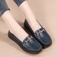 thumbnail image 3 of Big Size Women's Casual Loafers Slip On Leather Shoes Lightweight Walking Shoes Moccasins Classic Penny Loafer Flats Boat Shoes, 3 of 8