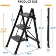 thumbnail image 4 of Aluminum Step Ladder 3 Step Folding Step Stool Ergonomically Slope Wide Anti-Slip Pedal, 350 Lbs Capacity Sturdy Stepping Ladder Stepladder for Home, Office, Kitchen, 4 of 8