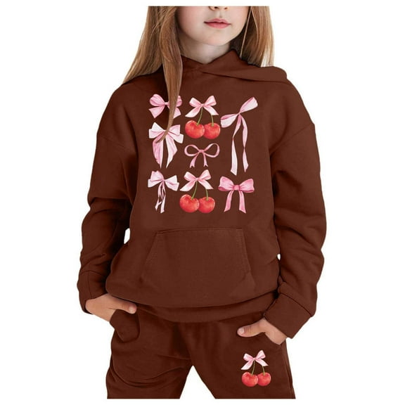 Size 8 Girls Clothes - Child Toddler Boys Girls Long Sleeve Solid Warm Hoodie Pullover Tops Pants Kids Outfits Sweat Suit (Coffee,2-3 Years )