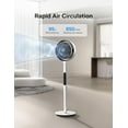 thumbnail image 3 of Pelonis Adjustable Pedestal Fan, 9 Speed, Oscillation, Quiet, Smart, Remote, 50-53.5", White, 3 of 9