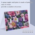 thumbnail image 3 of Yayeee Toggle Light Switch Wall Plate 2-Gang 4.56"x4.48" Decorative Outlet Cover, Soft Pinks Flowers, 3 of 7