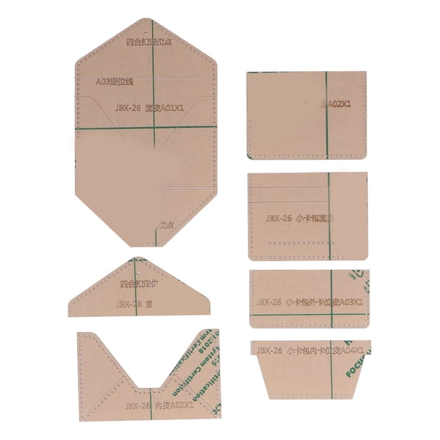 Plantilla acrílica para paquete de tarjetas de 7 piezas, distancia de corte precisa, diseño transparente y claro, plantilla acrílica DIY para regalos