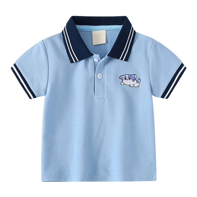 Chandail Polo pour Garçons Chemise à Col Uni Chemise de Rugby Garçon Chemise à Manches Courtes 12-18 Mois Mode Garçons