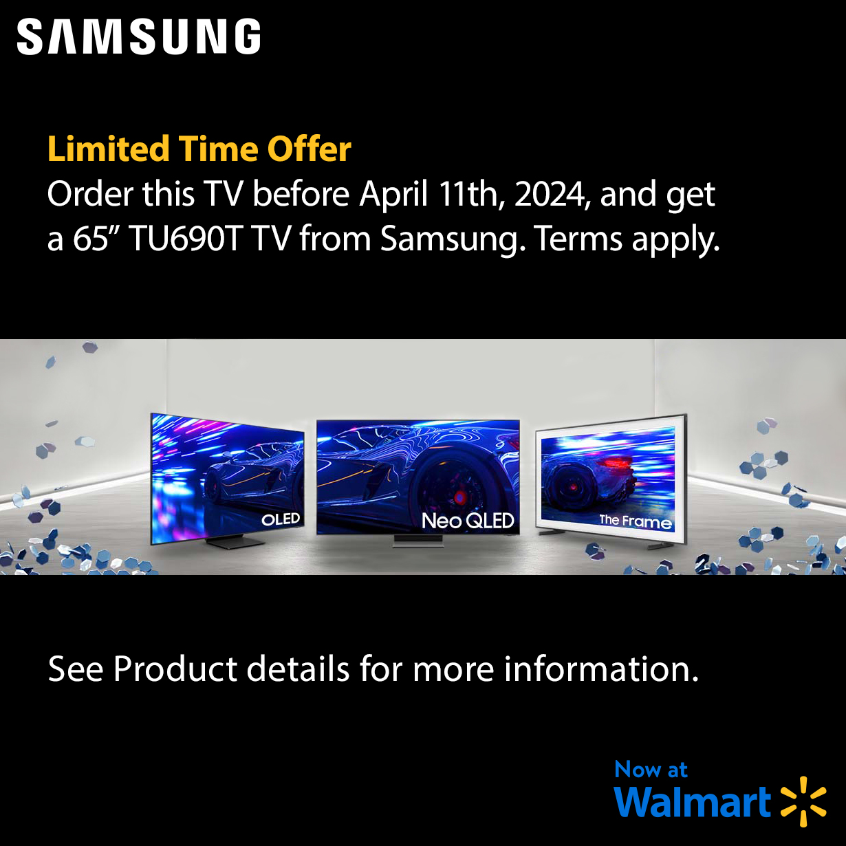 SAMSUNG 65” Class LS03D The Frame QLED HDR QN65LS03DAFXZA 2024