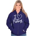 thumbnail image 5 of I Love Fishing Hook Heart Cute Cool Zip Hoodie Sweatshirt Women Brisco Brands 2X, 5 of 6