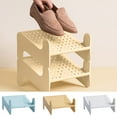thumbnail image 1 of Estantes de Almacenamiento, Zapatero Plegable y Apilable, Organizador de Zapatos Multicapa, Material Plástico Transpirable, Azul Claro, Amarillo y Blanco, 26 X 24,8 X 14 Cm, Resistente Al Agua y Al Ó, 1 of 6