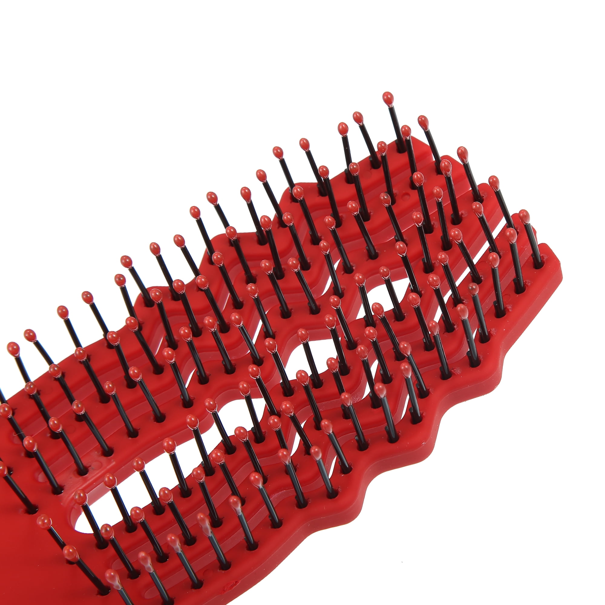 Unique Bargains 1Pc Tangle Hair Brush Paddle Detangler Hair Comb for All Hair Types Red