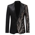 thumbnail image 1 of Blazer de fiesta para banquete con empalme de árbol de lentejuelas y corte entallado para hombre-ykc, 1 of 5