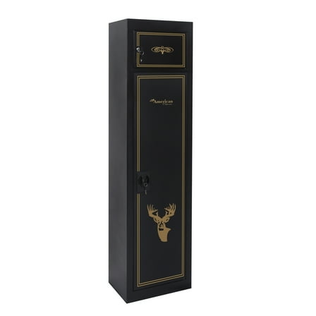 Security Cabinet Gun Safe - 5 Gun Metal Doors & Drawers - 14.5"W x 59"H - Heat Proof Storage