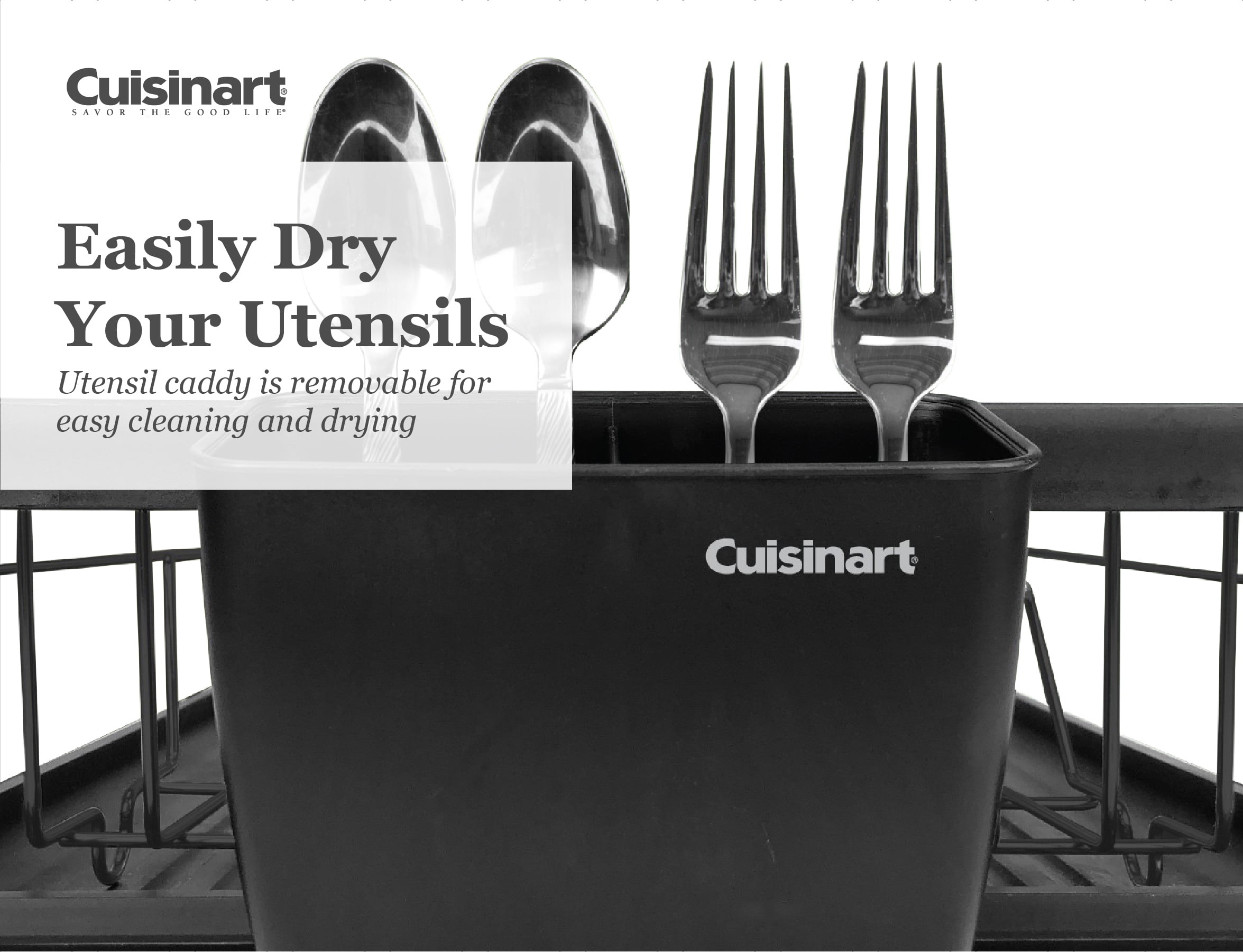 Cuisinart Aluminum Rust Proof Dish Drying Rack - Compact Dish Drying Rack  with a Removable Tray, Swivel Draining Spout, and Utensil Caddy-Perfect  Kitchen Countertop Organizer, Copper, 16 x 12 x 5.5