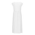 thumbnail image 3 of JUNWELL Caftan Ample Robe Longue pour Femmes Grande Taille Robe en Lin Été Décontractée Sans Manches Col Ras du Cou Poches Robe Maxi, 3 of 5
