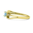 thumbnail image 4 of 14k Yellow Gold Oval Aquamarine And Diamond Wave Ring, 4 of 6