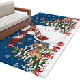 thumbnail image 6 of Navy Blue Snowman Christmas Area Rug 4x6 Washable Rug Non Slip Xmas Tree Ball Snowflake Elk Large Area Rug Indoor Floor Carpet for Entryway Bedroom Kitchen Living Room Home Office Dining Room Nursery, 6 of 8