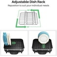 thumbnail image 6 of Dish Drying Rack, Expandable Dish Rack for Kitchen Counter, Stainless Steel Dish Drainer with Drainboard Set and Utensil Holder (Black), 6 of 9