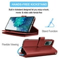thumbnail image 5 of Galaxy S20 FE 5G Case, Galaxy S20 Fan Edition Wallet Case, Takfox PU Leather Case Kickstand Cash ID Credit Card Slots Holder Flip Phone Case Cover Detachable Magnetic Hard Case & Strap,Wine Red, 5 of 7