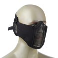 thumbnail image 4 of Protector Facial Máscara de malla de alambre de acero de media cara con protección para los oídos para Airsoft (negro), 4 of 8
