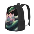 thumbnail image 1 of Balery Snake Holding A Lotus Mochila para hombre y mujer - Tela Oxford 600D resistente - Gran capacidad, resistente al agua, ideal para la escuela, viajes y senderismo, 1 of 6