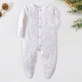 thumbnail image 2 of JUMEYU Newborn Clothes Newborn Baby Girl Fall Clothes Ribbed Long Sleeve Romper with Headband Infant 2Pcs Coming Home Outfit 0 3 6 9 12 18 Months (White,6-9 Months), 2 of 5