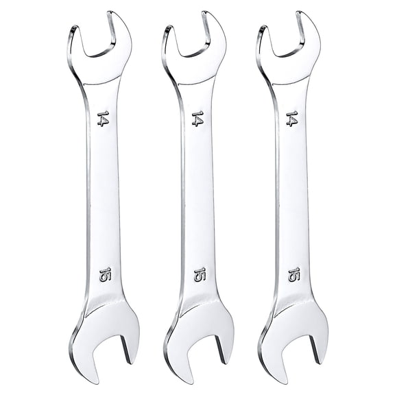 Uxcell 3pcs Double Open End Thin Wrench 14×15mm Metric U-Shaped Spanner