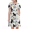 thumbnail image 1 of Balery Funny Puppy Vestidos sueltos de manga corta para mujer, vestidos de verano 2025, vestidos casuales de corte A con vuelo., 1 of 6