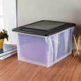 thumbnail image 6 of Sterilite File Box, Clear Plastic Bin with Black Lid, Letter or Legal-sized File Storage, Black, 6 of 11