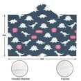 thumbnail image 3 of Wearable Blanket,DarkBlue Cartoon Dinosaurs SpeechBubbles Pattern Hooded Wearable Flannel Blanket for Adults & Teens,Winter Poncho Shawl Wrap Cape Cozy Anti-Pill,60"x80", 3 of 5