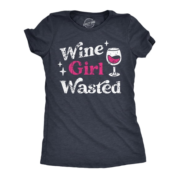 Womens Wine Girl Wasted T Shirt Funny Booze Drinking Lovers Drunk Joke Tee for Ladies Womens Graphic Tees